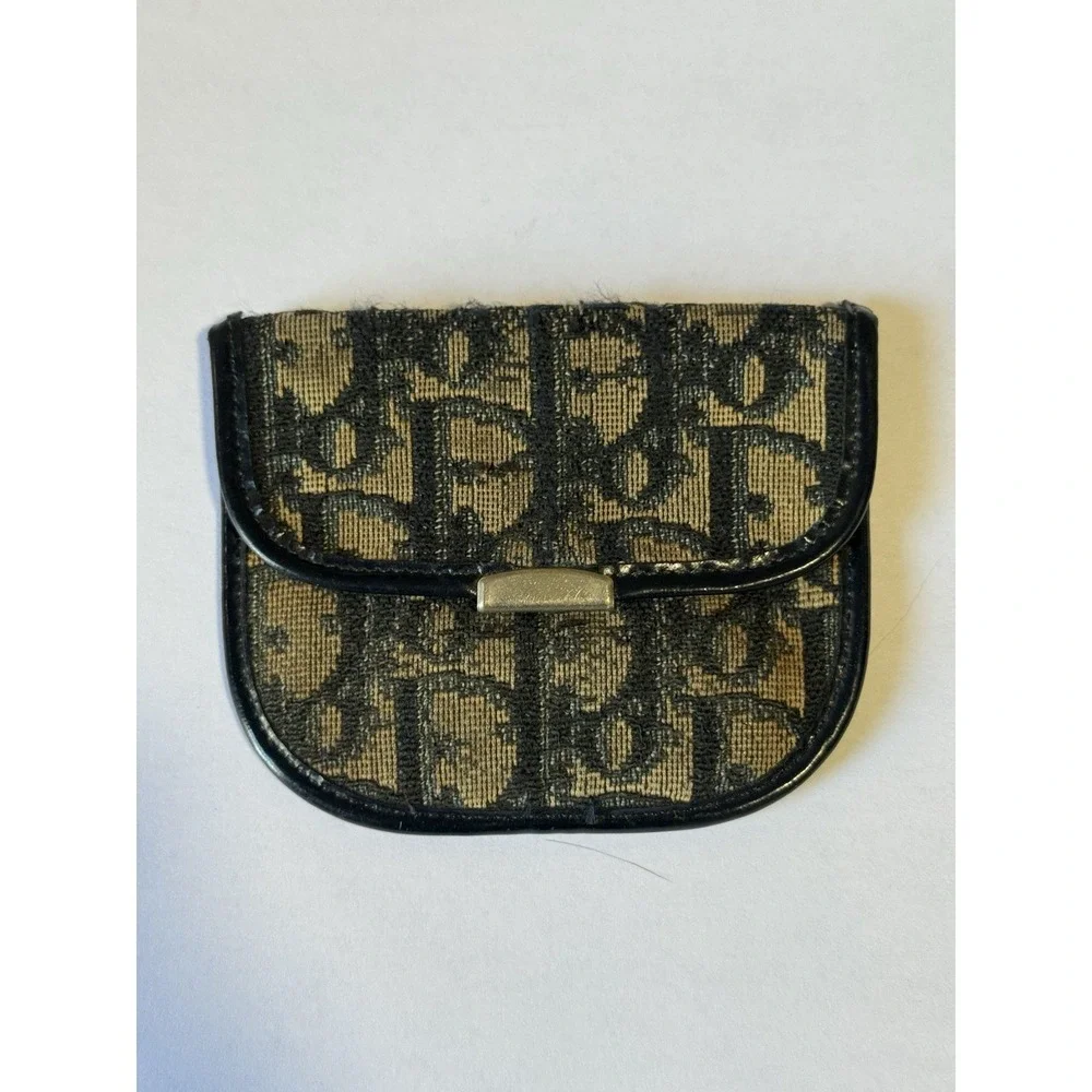 Dior Coin Pouch Trotter Monogram Canvas / Leather Vintage